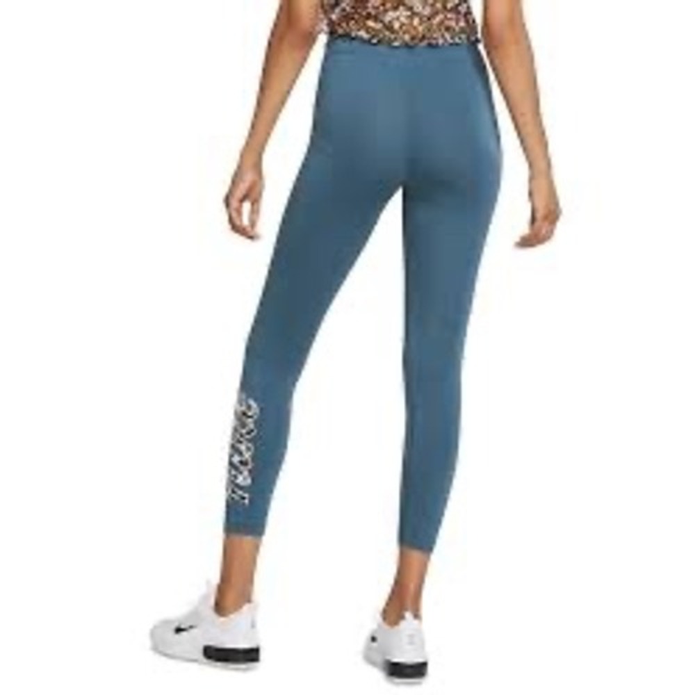 Nike Women's Blue Floral Logo Leggings Size XS